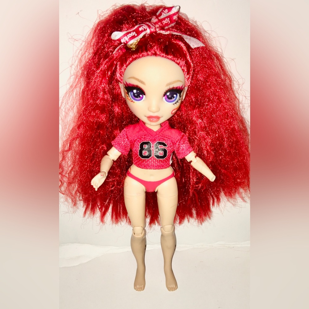 MGA Entertainment Rainbow High Ruby Anderson Cheer Series Red Hair Doll Loose